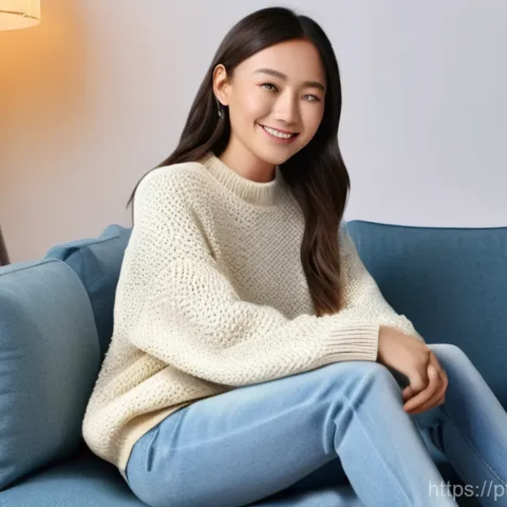 미미 캐릭터와 3D 애니메이션의 결합 - **Prompt: "A young woman, approximately 25 years old, with bright, curious eyes, is sitting comforta...