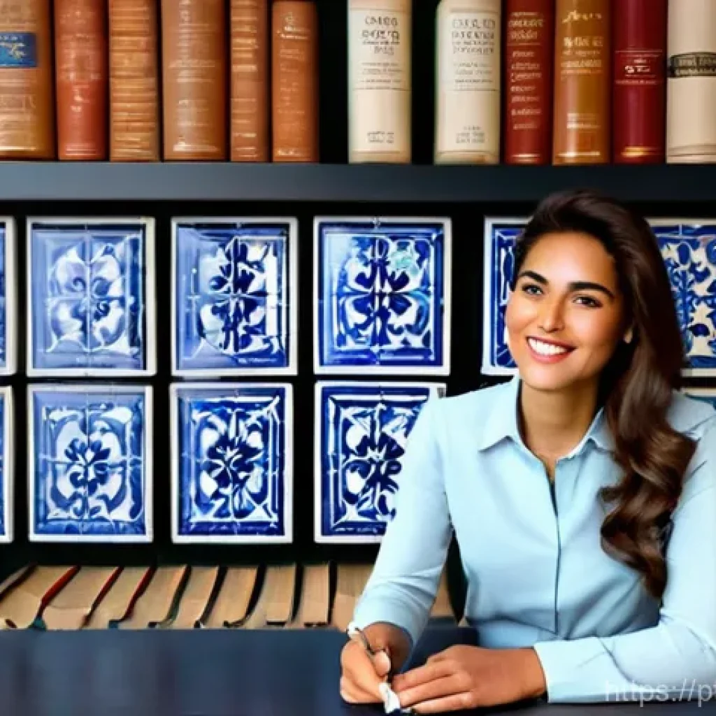 미미의 주요 캐릭터 특징 - **Prompt:** A serene and intelligent woman, reminiscent of "Mimi," with a warm, inviting smile, is s...